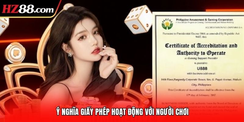 Ý nghĩa giấy phép hoạt động với người chơi